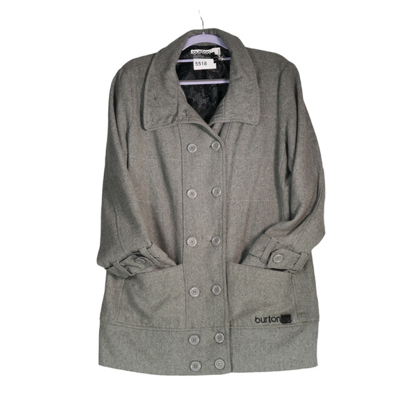 Burton Jackets & Blazers - Burton Pea Coat Jacket Womens Large Gray Wool Blend Double Breasted Pockets
